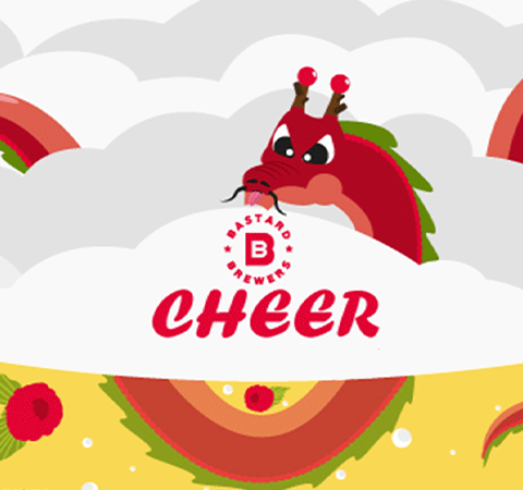 Projet d'illustration pour les bierres cheer de chez Bastard brewers